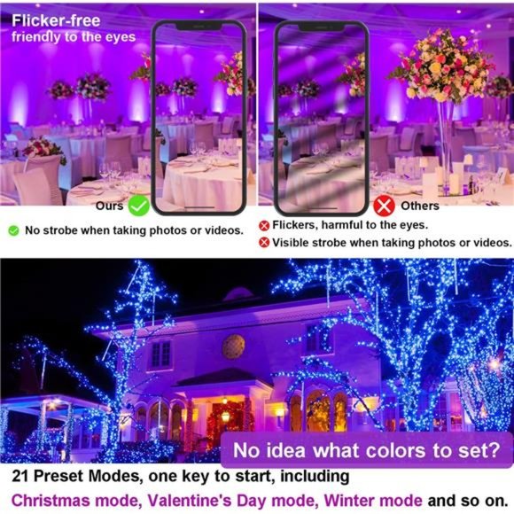 LED Flood Light Outdoor 800W Equivalent Color Change Landscape Lighting 4Pack - Picture 5 of 6